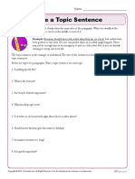 Write A Topic Sentence PDF