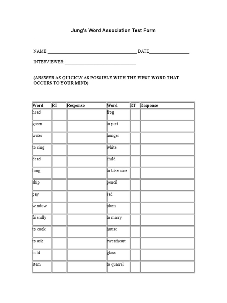 jung-s-word-association-test-form-answer-as-quickly-as-possible-with