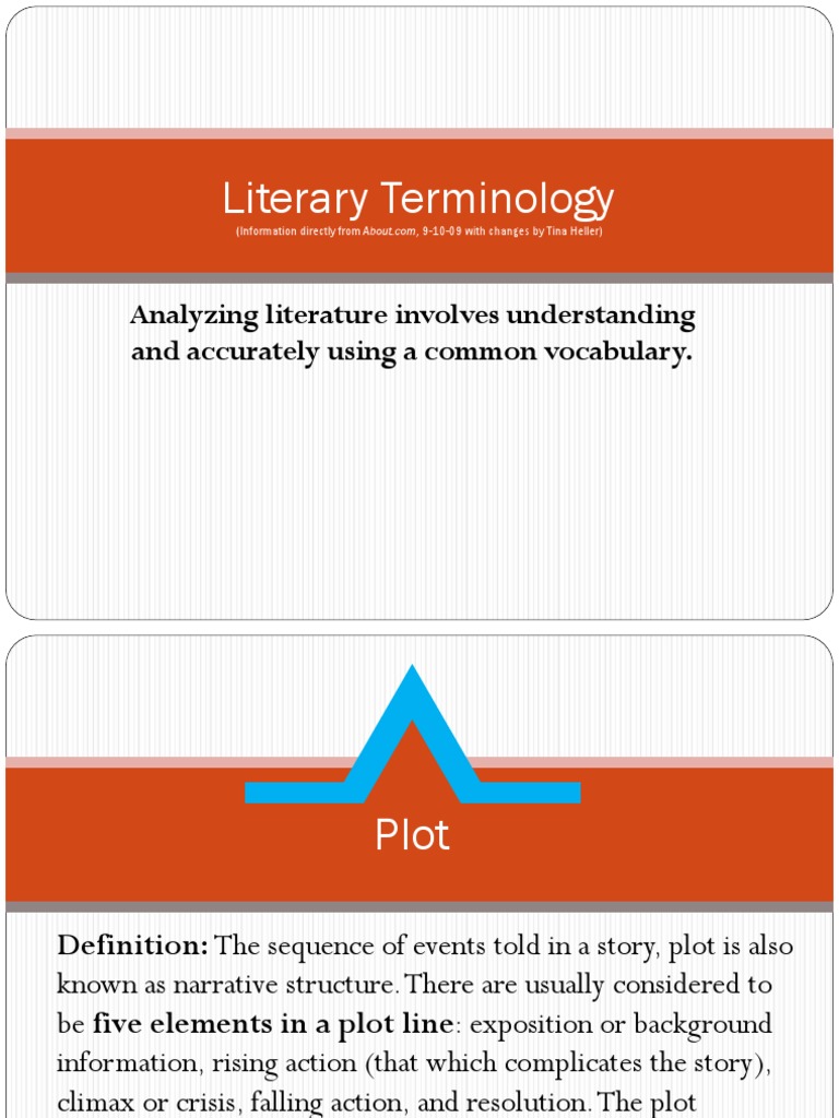 Literary Terminology Analyzing Literature Involves Understanding and