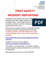 Patient Safety Incident Report
