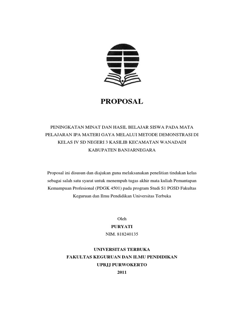 Proposal Penelitian Tindakan Kelas | PDF