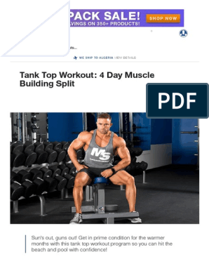 Tank Top Workout 4 Day Muscle Building Split Dieting