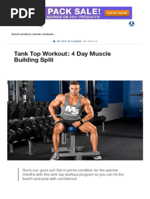 Tank Top Workout 4 Day Muscle Building Split Dieting