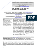 How Companies Value Stock Prices After Going Public: Evidence From Emerging Pakistan Economy