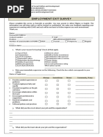 Employment Exit Survey: Always Sometimes Never Comments, If Any