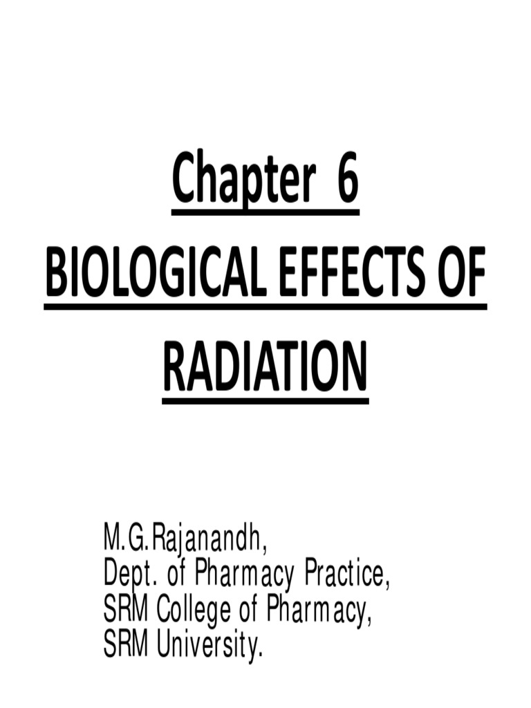 Biological Effects of Radiation Explained | PDF | Acute Radiation ...