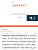 Ranbaxy Investor Presentation Apr 2013