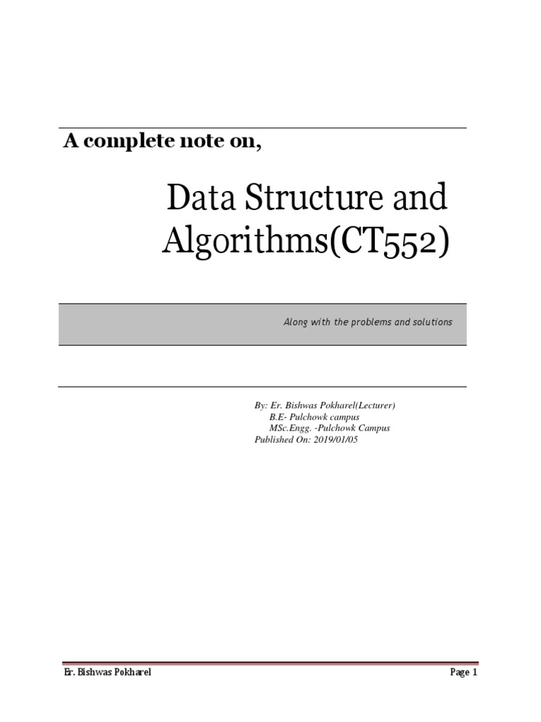 A Complete Note On Data Structure and Algorithms | Download Free PDF ...