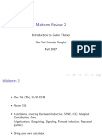 Midterm Review 2: Introduction To Game Theory