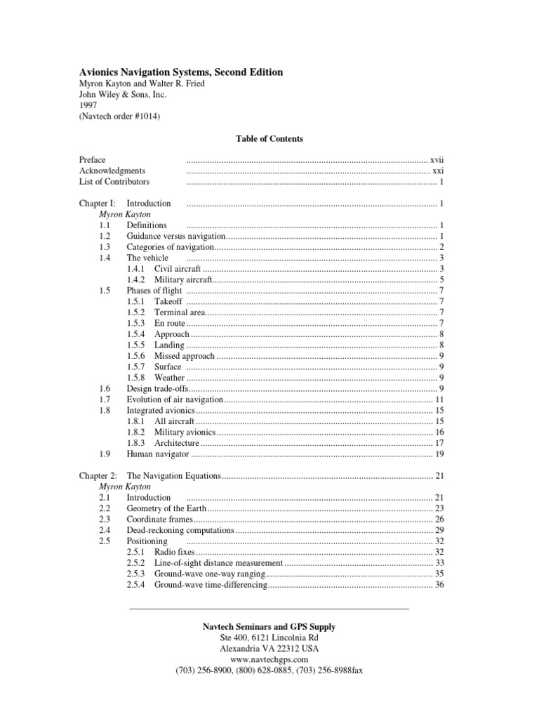 Aircraft Navigation System Kayton Fried PDF Global Positioning