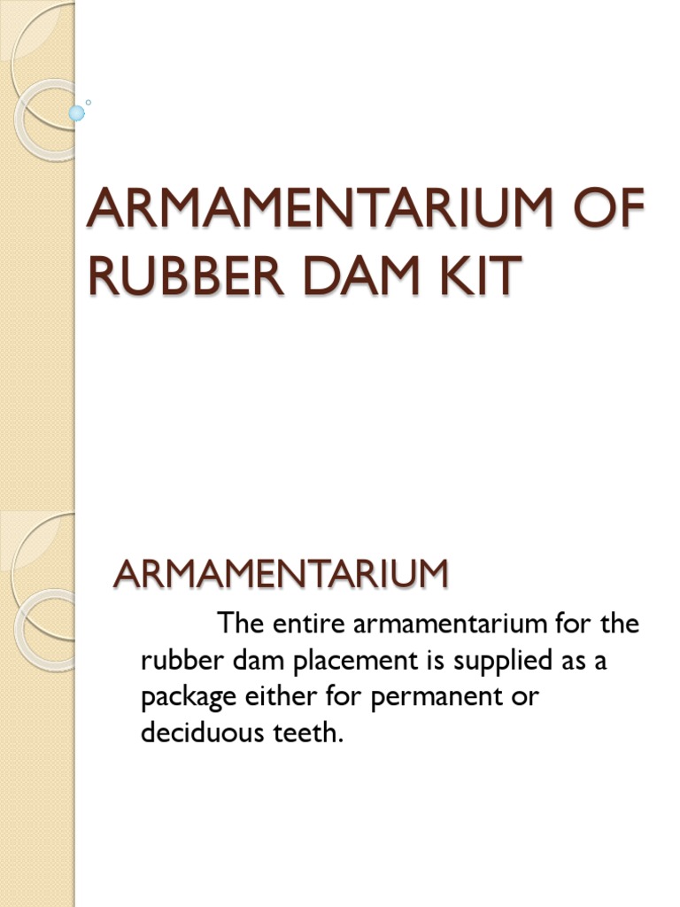 Armamentarium of Rubber Dam Kit PDF Natural Rubber Tooth