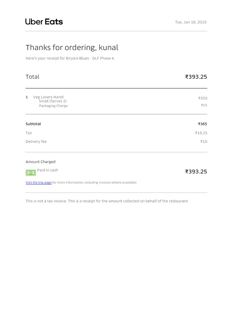 Food Bills PDF Receipt Services (Economics)