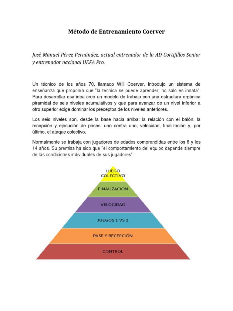 Método de Entrenamiento Coerver | PDF | Asociación de Futbol | Deportes