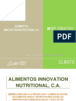 Brief Creativo de Alimentos Innovation Nutritional C.A.
