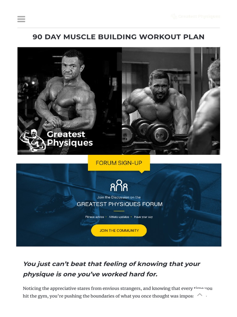 90 day Muscle Building Workout Plan ⋆ Greatest Physiques