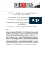 A Produção Do Território Mineiro e Seus Reflexos Na Política de Patrimonialização