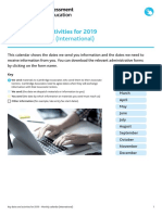 Key Dates and Activities For 2019: Monthly Calendar (International)
