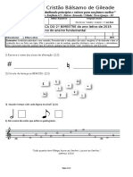 Prova de Musica 5º Ano