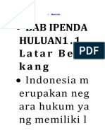 Bab Ipenda Huluan1 - 1 - Latar Bela Kang: Indonesia M Erupakan Neg Ara Hukum Ya NG Memiliki L