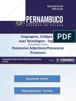 Ensino de Adjetivos e Pronomes Possessivos