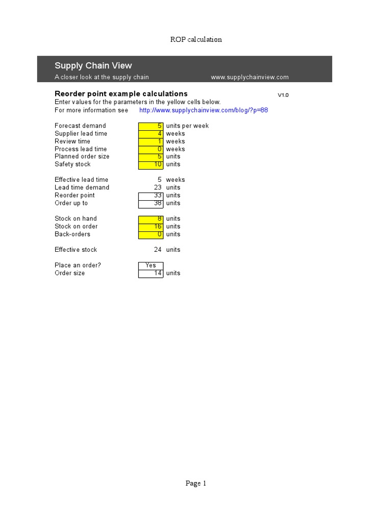ROP Calculation Example and Parameters | PDF