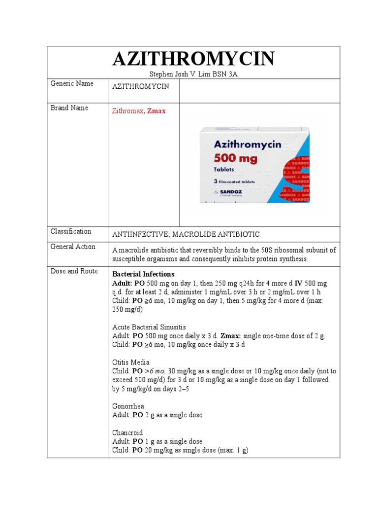 AZITHROMYCIN | PDF | Health Sciences | Rtt