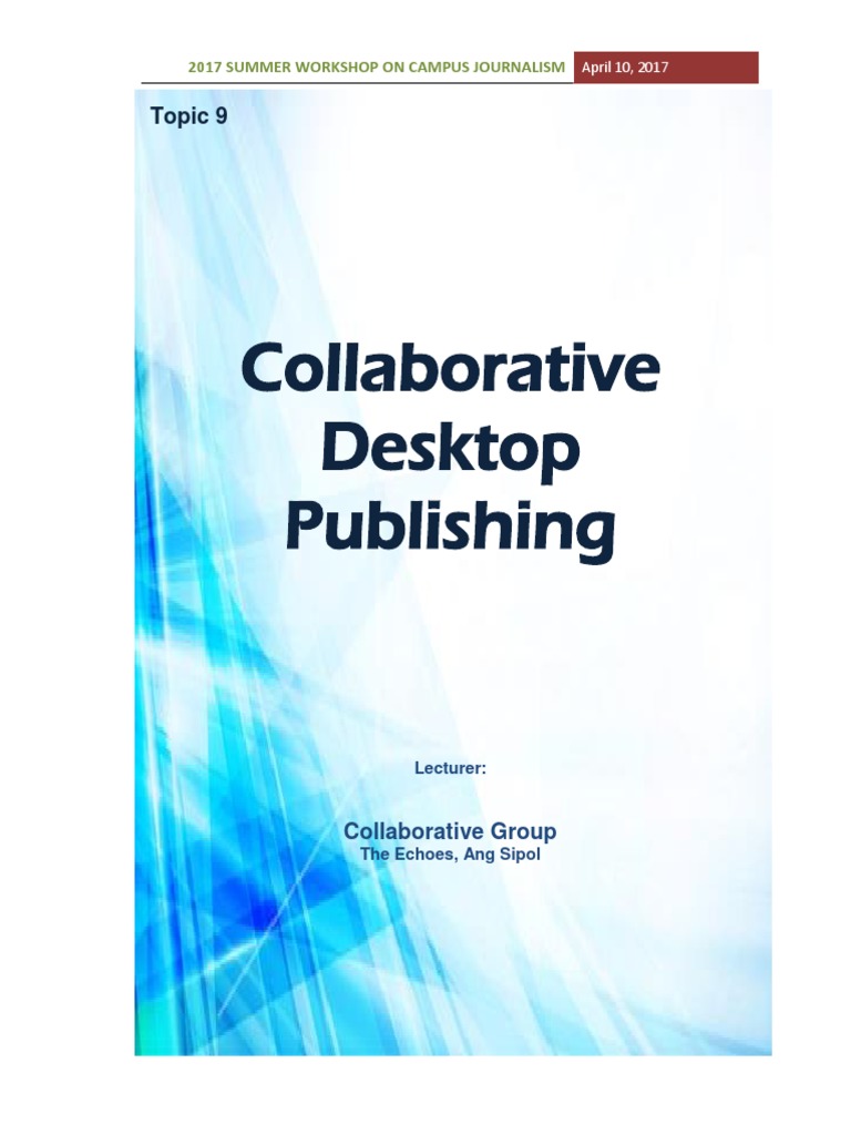 Collaborative Desktop Publishing Topic 9 PDF Newspapers White