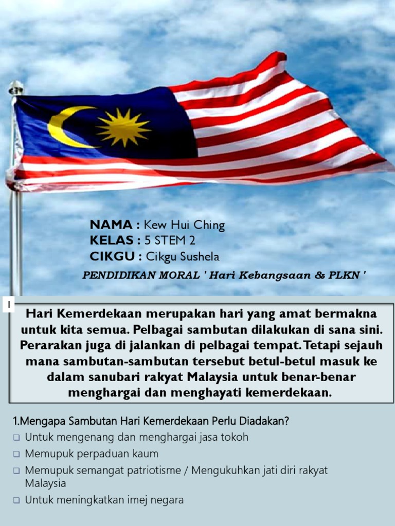 Pendidikan Moral Soalan Hari Kebangsaan Plkn