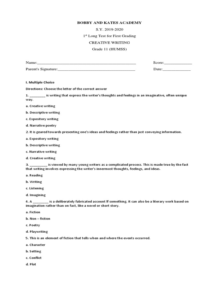 Types of creative writing image