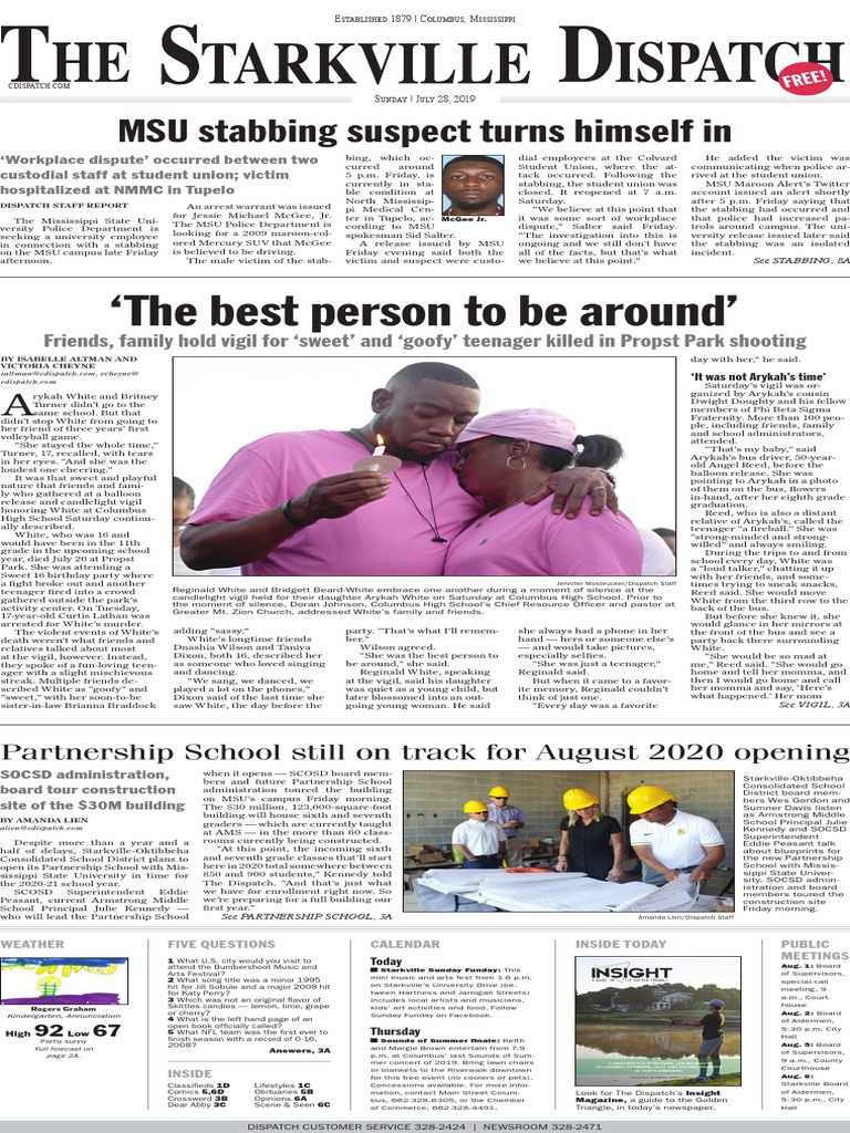 Starkville Dispatch Eedition 7 28 19 United States Postal Service Newspapers