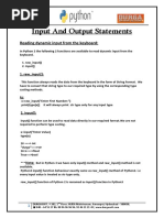 Input and Output Statements