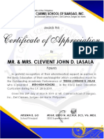 Mr. & Mrs. Clevient John D. Lasala: Trishia Lorraine G. Arlan With High Honors