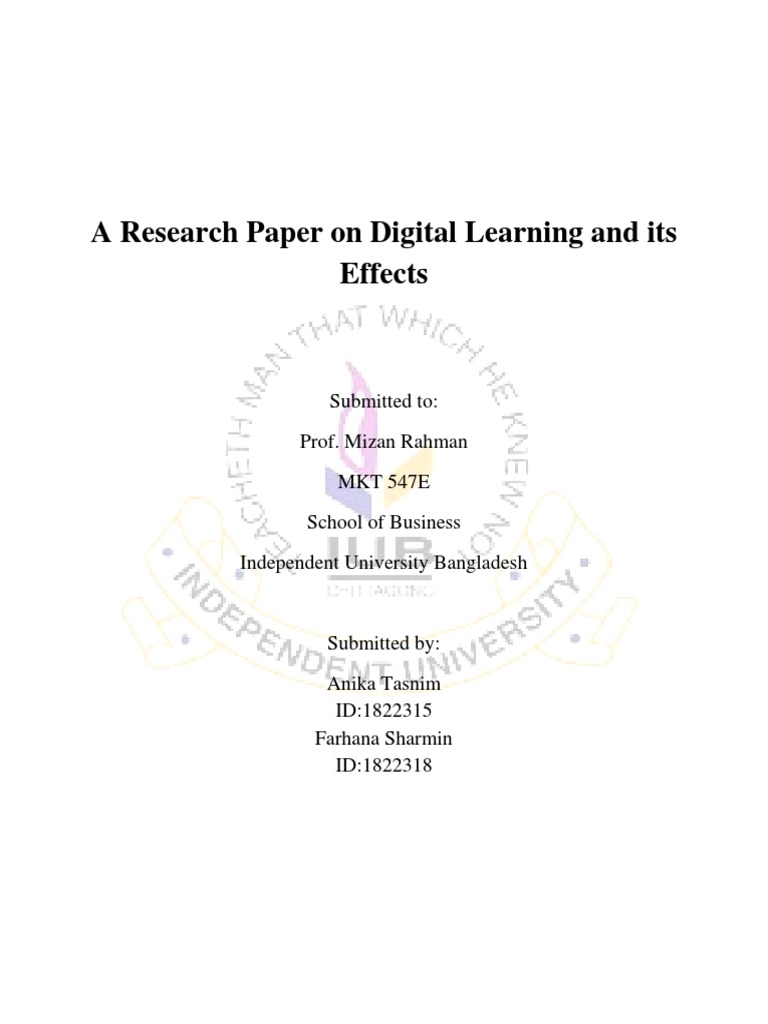 Impact of Digital Learning on Students | PDF | Learning | Educational ...