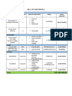 Bill of Materials: Television Brand/ Model Quantity Quality and Specs Price Total Amount