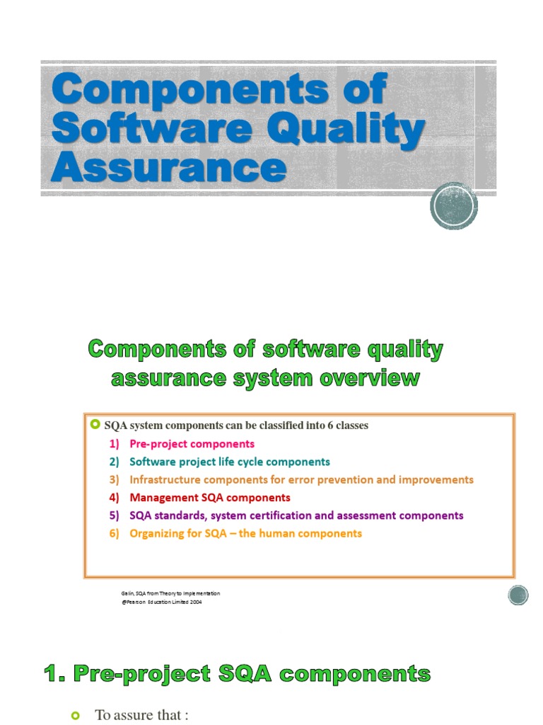 Components of Software Quality Assurance | PDF | Software Development ...