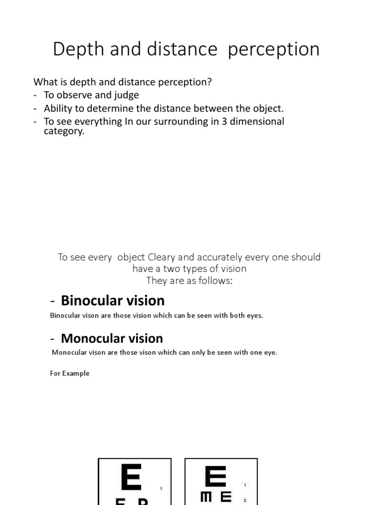 Understanding Depth and Distance Perception | PDF | Self-Improvement