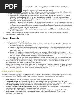 Elements of Creative Nonfiction
