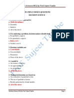 Decision Sciences MCQ by Prof. Sujeet Tambe: Multiple Choice Questions Decision Science