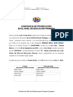 Constancia de Prosecución de Educación Primaria