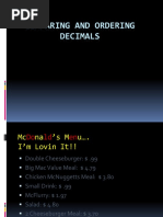 Comparing and Ordering Decimals Power Point