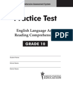 Practice Test: English Language Arts Reading Comprehension