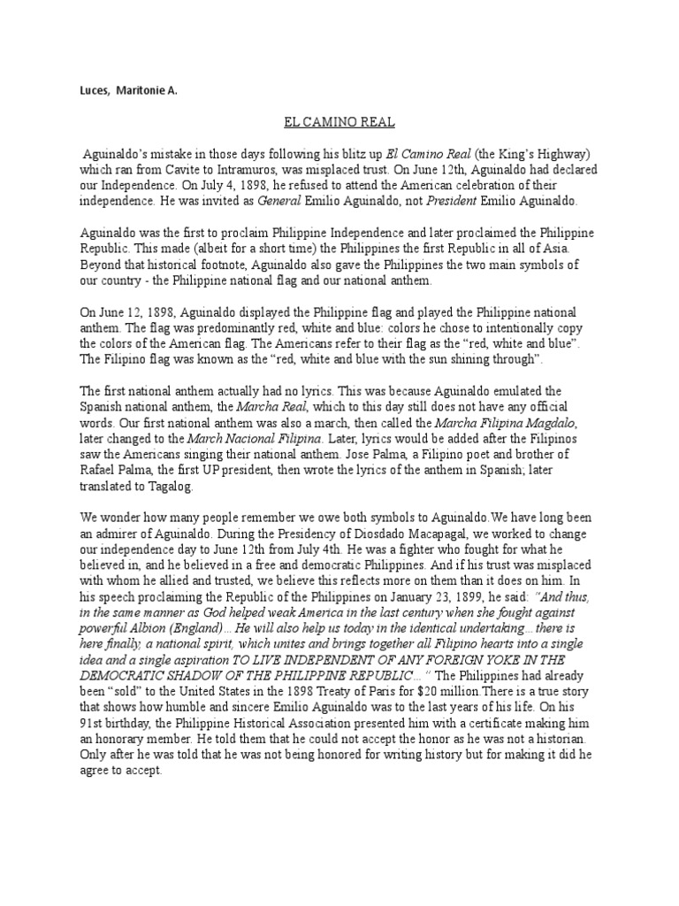 El Camino Real Pdf Philippines