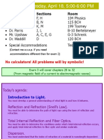 Reflection and Refraction (Snell’s Law)