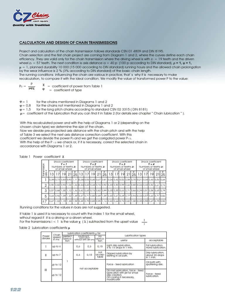 Calculation of Chain Transmission PDF PDF Machines Mill (Grinding)