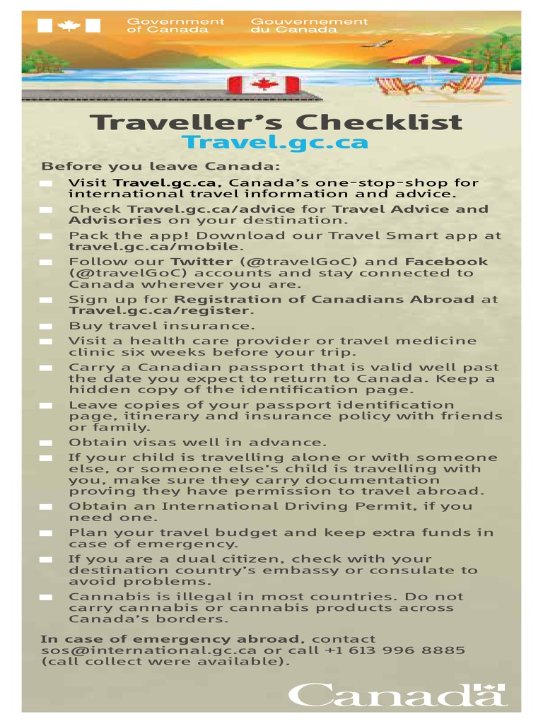 Traveller's Checklist: Travel - Gc.ca | PDF