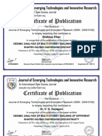 The Board of Journal of Emerging Technologies and Innovative Research (ISSN: 2349-5162) Is Hereby Awarding This Certificate To