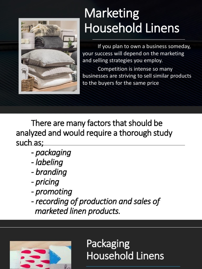HOUSEHOLD LINENS Brand Packaging And Labeling Free 30day Trial