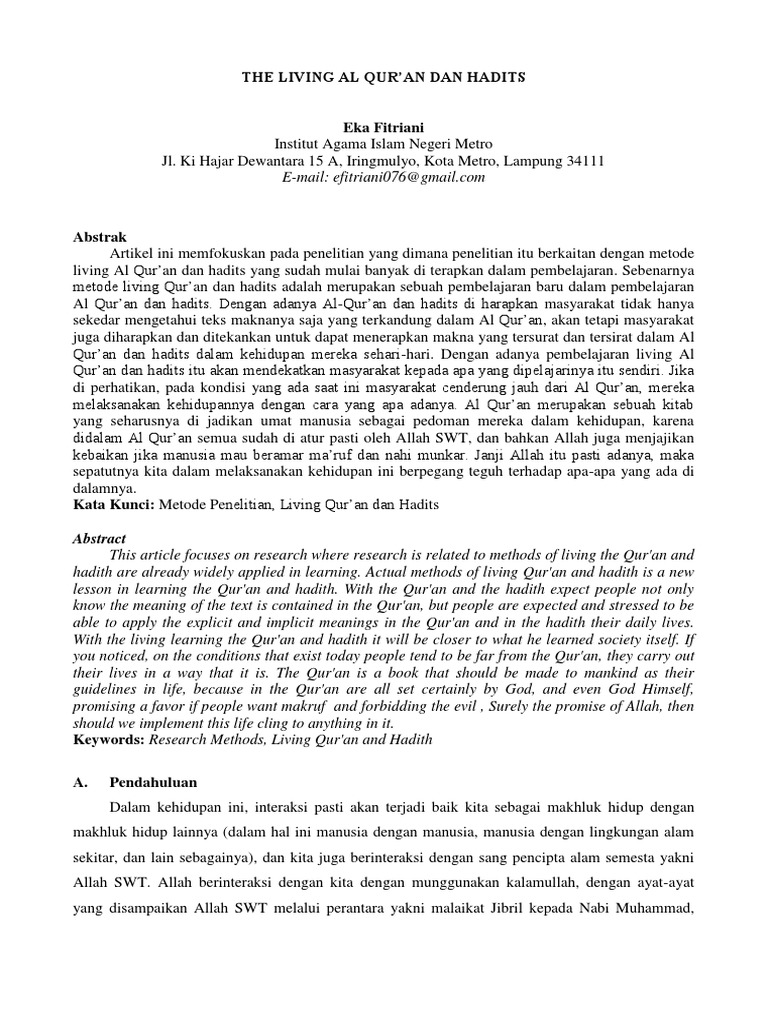 The Living Al Quran Dan Hadits PDF | PDF | Sains & Matematika | Agama ...