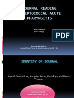 Journal Reading Streptococcal Acute Pharyngitis: Oktasi Stella N. 30101206699