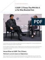 Imran Khan at USIP 3 Times The PM Hit A Sixer & 3 Times He Was Bowled Out